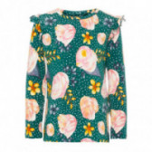 Μακρυμάνικη βαμβακερή μπλούζα με φλοράλ μοτίβο για κορίτσια Name it 54256 