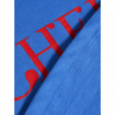 Μπλε βαμβακερή μπλούζα με τη λέξη CHERRY για κορίτσι Name it 54266 3