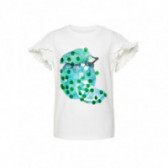 Βαμβακερή μπλούζα με κοντό μανίκι και πολύχρωμο σχέδιο για κορίτσι Name it 54317 