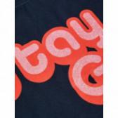 Βαμβακερή μπλούζα με κοντά μανίκια και γράμματα "STAY GO" για κορίτσι Name it 54332 3