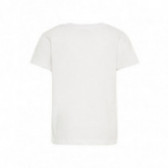 Λευκή βαμβακερή μπλούζα με κοντό μανίκι και απλικέ για αγόρι Name it 54360 2
