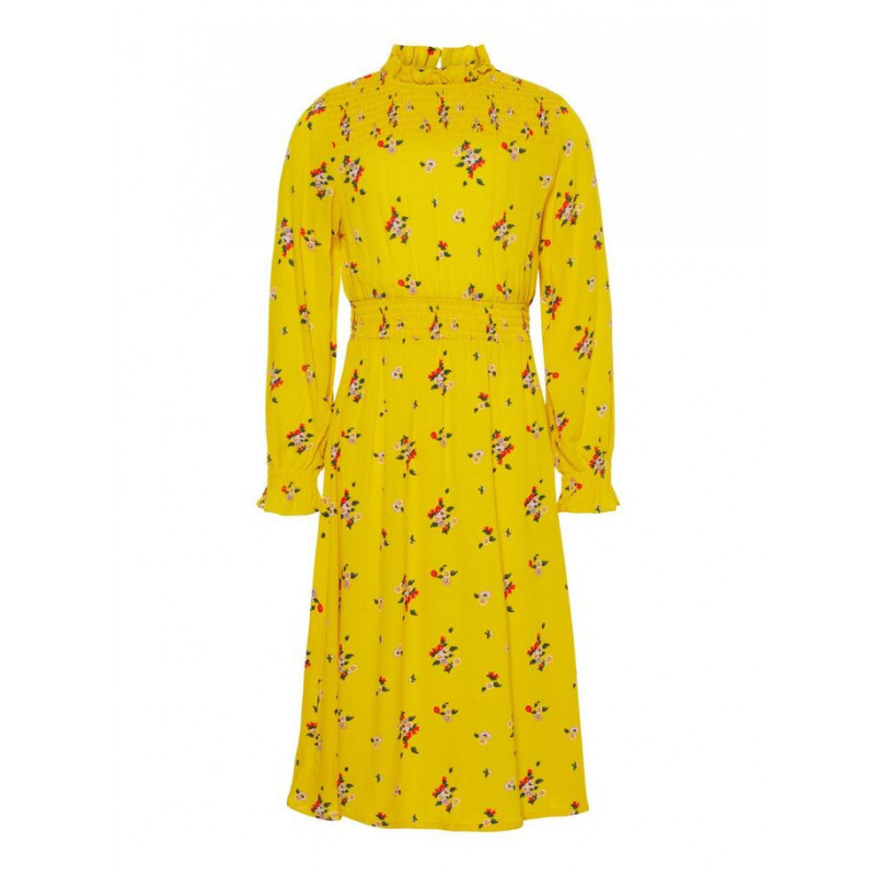 Βαμβακερό φόρεμα σε κίτρινο χρώμα, με φλοράλ σχέδια, για κορίτσι  54423