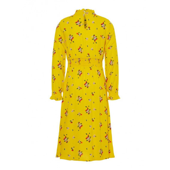 Βαμβακερό φόρεμα σε κίτρινο χρώμα, με φλοράλ σχέδια, για κορίτσι Name it 54424 2