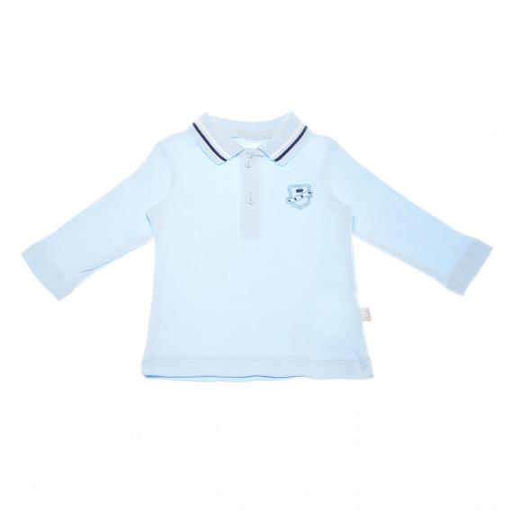 Βαμβακερή μακρυμάνικη μπλούζα με γιακά σε ανοιχτό μπλε για αγοράκι Bebetto 54904 