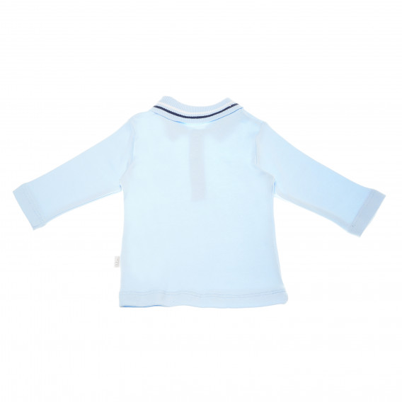 Βαμβακερή μακρυμάνικη μπλούζα με γιακά σε ανοιχτό μπλε για αγοράκι Bebetto 54905 2