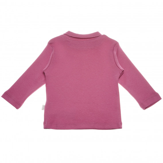 Μακρυμάνικη, βαμβακερή μπλούζα για κορίτσι, με κουμπιά στον έναν ώμο Bebetto 55087 2