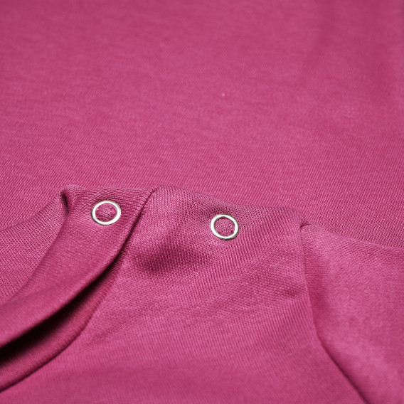 Μακρυμάνικη, βαμβακερή μπλούζα για κορίτσι, με κουμπιά στον έναν ώμο Bebetto 55089 4