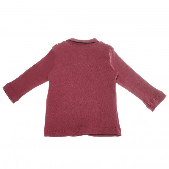Βρεφική, βαμβακερή, μακρυμάνικη μπλούζα σε μπορντό χρώμα με μικρό τυπωμένο σχέδιο, για αγόρι Bebetto 55094 2