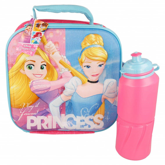 Μονωμένη τσάντα από πολυεστέρα, τρισδιάστατη εικόνα με αθλητικό μπουκάλι με εικόνα περιπέτειας φιλίας Disney Princess 56466 4