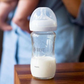 Γυάλινο μπουκάλι natural series 240 ml με πιπίλα 2 οπών για μωρά 1+ μηνών Philips AVENT 58932 4