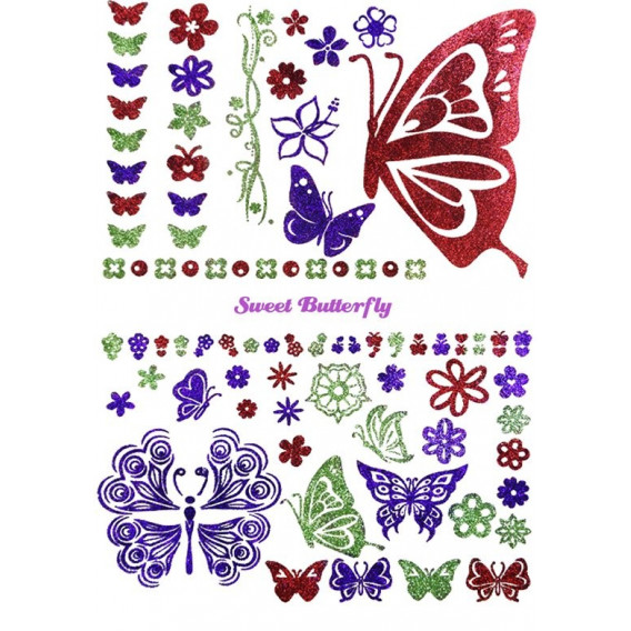 Σετ Brocade, 80 σχέδια - πεταλούδες με 3 χρώματα Glitza 59211 8