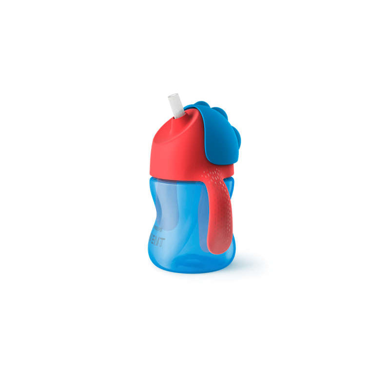 200 ml (9m +) κύπελλο με καλαμάκι, μπλε και κόκκινο καπάκι  59525