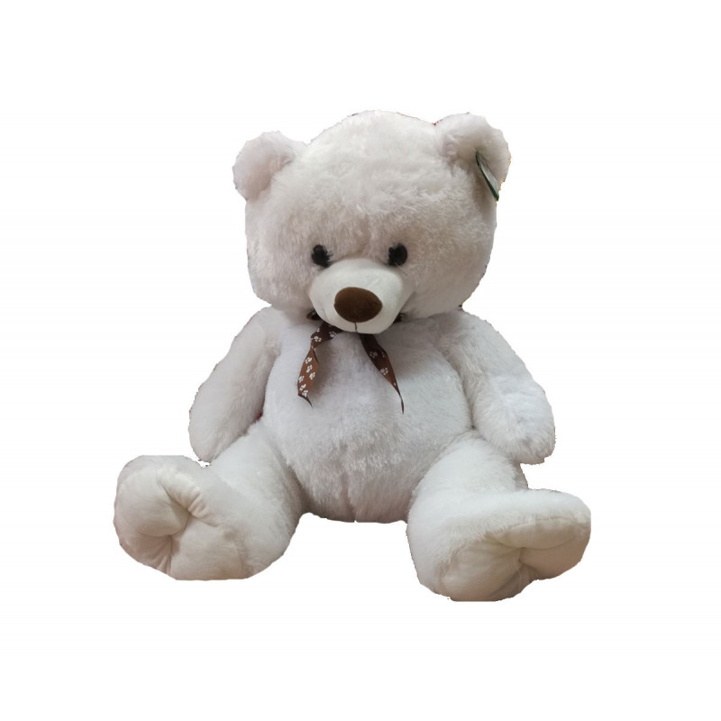 Βελούδινο παιχνίδι - αρκούδα σε λευκό / μπεζ χρώμα, 60 cm  6043