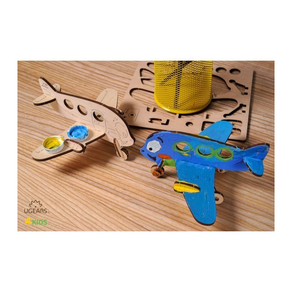 3D Μηχανικό Παζλ για παιδιά -  Αεροπλάνο Ugears 60507 7