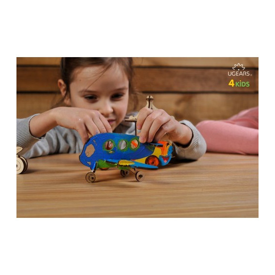 3D Μηχανικό Παζλ για παιδιά -  Αεροπλάνο Ugears 60508 8