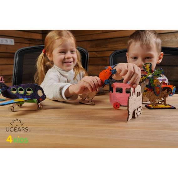 3D Μηχανικό Παζλ για παιδιά -  Αεροπλάνο Ugears 60513 13