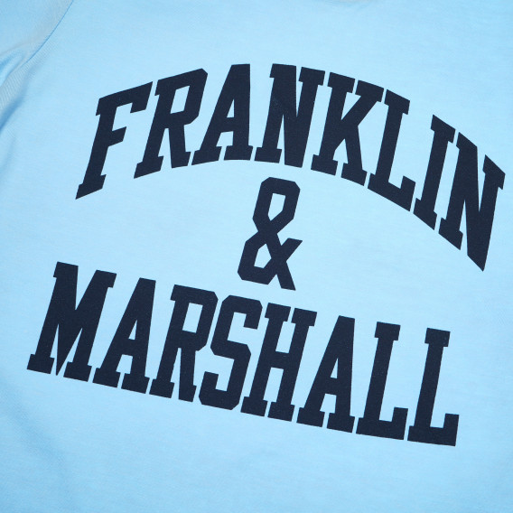 Βαμβακερό, γαλάζιο t-shirt, με λογότυπο, για αγόρι Franklin & Marshall 61889 3