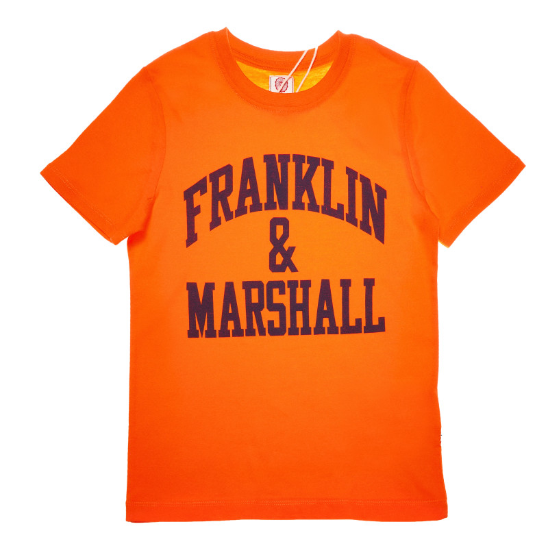 Βαμβακερό t-shirt σε πορτοκαλί χρώμα, με λογότυπο, για αγόρι  61893
