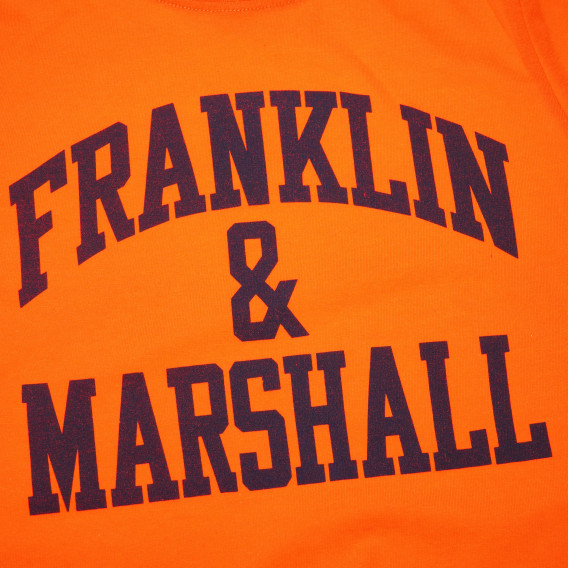 Βαμβακερό t-shirt σε πορτοκαλί χρώμα, με λογότυπο, για αγόρι Franklin & Marshall 61897 3