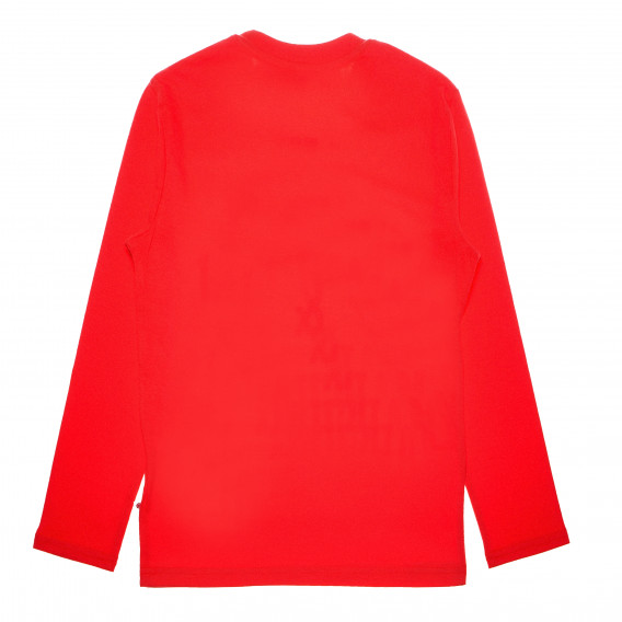  Βαμβακερή μακρυμάνικη μπλούζα, σε κόκκινο χρώμα, με λογότυπο, για αγόρι Franklin & Marshall 61912 2