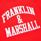  Βαμβακερή μακρυμάνικη μπλούζα, σε κόκκινο χρώμα, με λογότυπο, για αγόρι Franklin & Marshall 61913 3