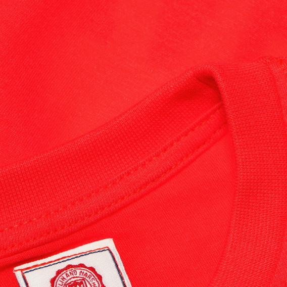  Βαμβακερή μακρυμάνικη μπλούζα, σε κόκκινο χρώμα, με λογότυπο, για αγόρι Franklin & Marshall 61914 4