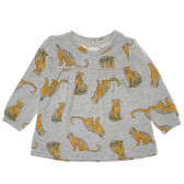 Μακρυμάνικη μπλούζα βαμβακερή με σχέδιο τίγρεις για κορίτσι Name it 61960 