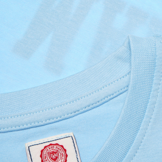 Βαμβακερό, γαλάζιο t-shirt, με λογότυπο, για αγόρι Franklin & Marshall 62525 8