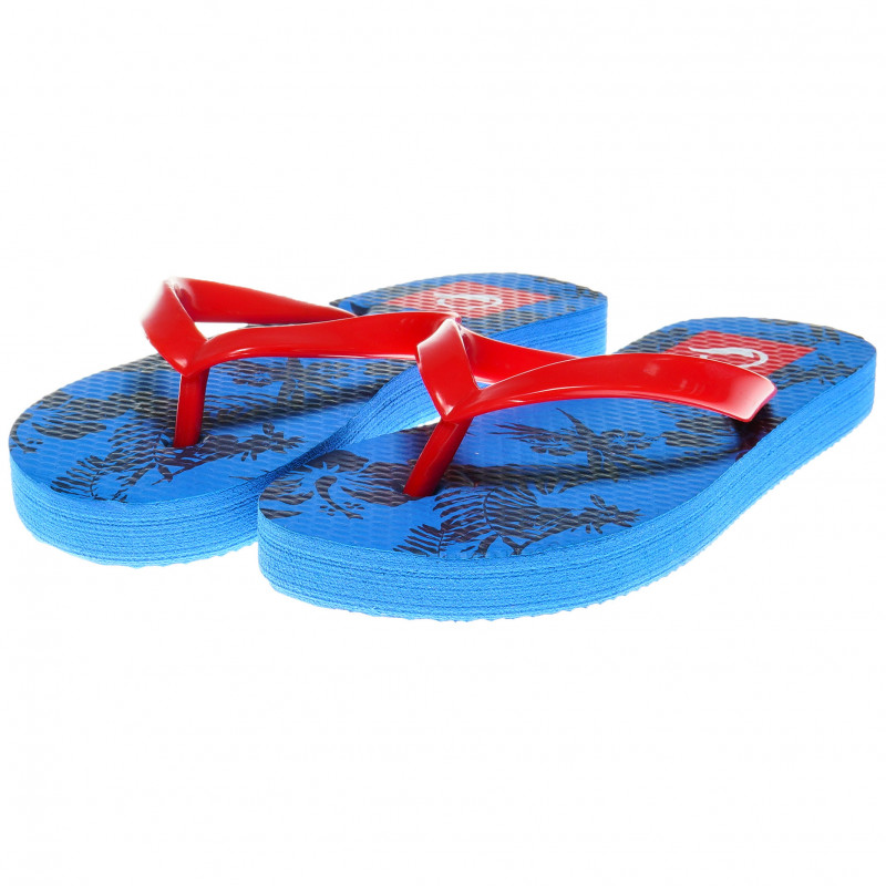 Κόκκινες και μπλε σαγιονάρες για αγόρια με διακοσμημένη σόλα  63027