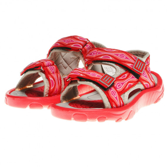 Σανδάλια με λουράκια velcro, για κορίτσι, σε κόκκινο χρώμα Wanabee 63091 