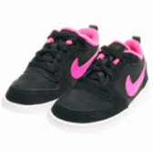 Μαύρα αθλητικά παπούτσια για κορίτσια με έντονο ροζ λογότυπο  NIKE 63267 