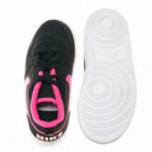 Μαύρα αθλητικά παπούτσια για κορίτσια με έντονο ροζ λογότυπο  NIKE 63269 3