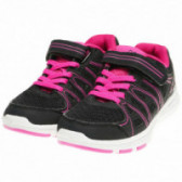 Μαύρα αθλητικά παπούτσια για κορίτσια με ροζ λεπτομέρειες KAPPA 63273 