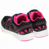 Μαύρα αθλητικά παπούτσια για κορίτσια με ροζ λεπτομέρειες KAPPA 63274 2