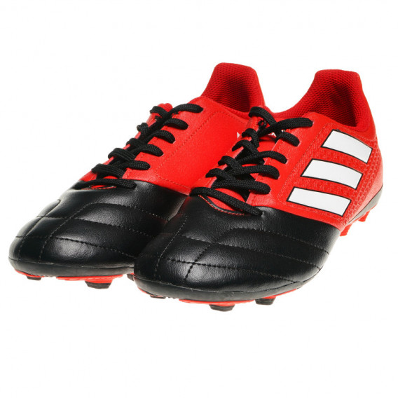 Κόκκινα και μαύρα παπούτσια ποδοσφαίρου για αγόρια Adidas 63288 