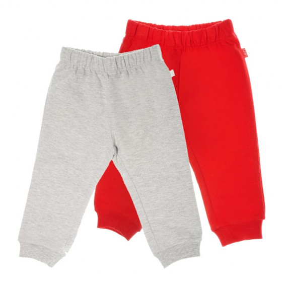 Σετ από δύο βαμβακερά βρεφικά παντελόνια για αγόρια γκρι και κόκκινο Chicco 63703 