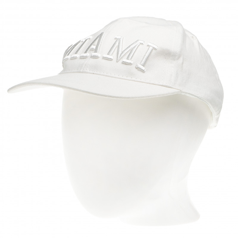 Λευκό βαμβακερό καπέλο με γείσο και ρυθμιζόμενο λουράκι, unisex   65002