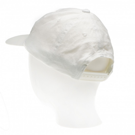 Λευκό βαμβακερό καπέλο με γείσο και ρυθμιζόμενο λουράκι, unisex  Up 2 glide 65003 2