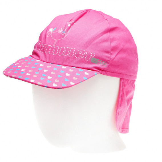 Καπέλο με γείσο για κορίτσια, σε ροζ χρώμα Wanabee 65079 
