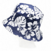 Καπέλο με πλατύ γείσο, σε μπλε χρώμα με λευκά φλοράλ σχέδια, για κορίτσι Wanabee 65128 2