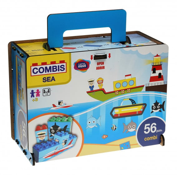 Παιχνίδι κατασκευών με αυτοκόλλητα Θάλασσα Deluxe σε 56 κομμάτια Game Movil 66176 2