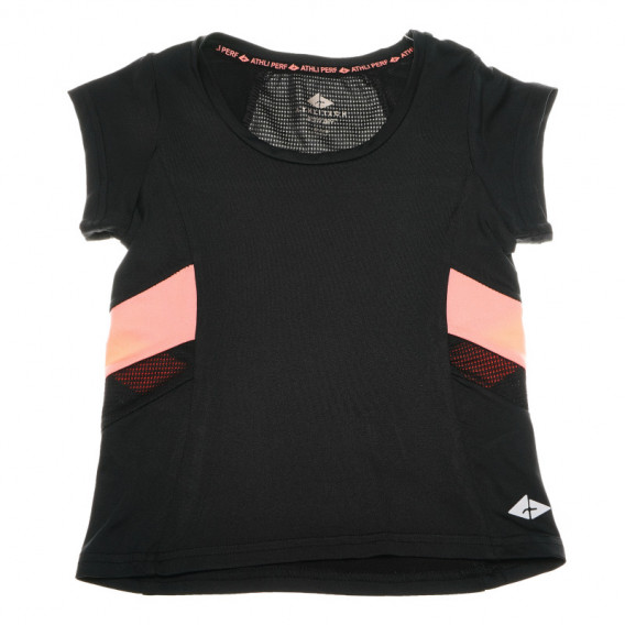 Κοντομάνικη μπλούζα για κορίτσι, μαύρη Danskin 66582 