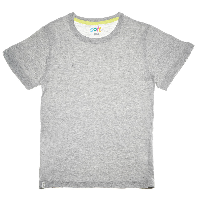 Μαλακό, βαμβακερό, κοντομάνικο μπλούζακι, unisex, σε γκρι χρώμα  67069