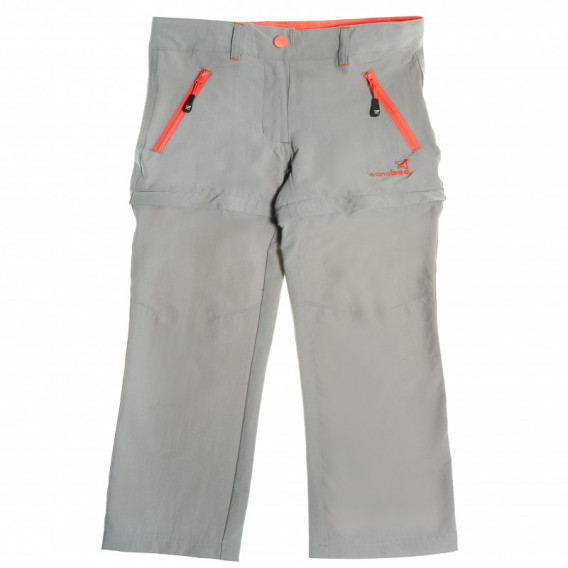 Μακρύ, unisex αθλητικό παντελόνι, με πορτοκαλί φερμουάρ Wanabee 69264 