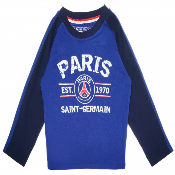 Βαμβακερή μπλούζα μακρυμάνικη για αγόρια, μπλε Paris Saint - Germain 69793 