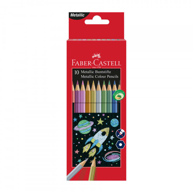 10 μολύβια σε μεταλλικά χρώματα   70384