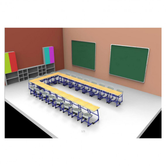 Σχολικές καρέκλες και τραπέζια σε γκρι χρώμα για τις τάξεις V έως XII Real Feel Good 71395 5