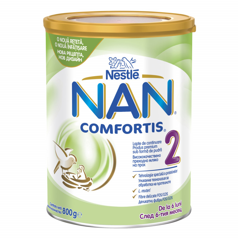 Βρεφικό γάλα NAN Comfortis 2 LR Tin, 6+ μηνών, κουτί 800 g.  72912