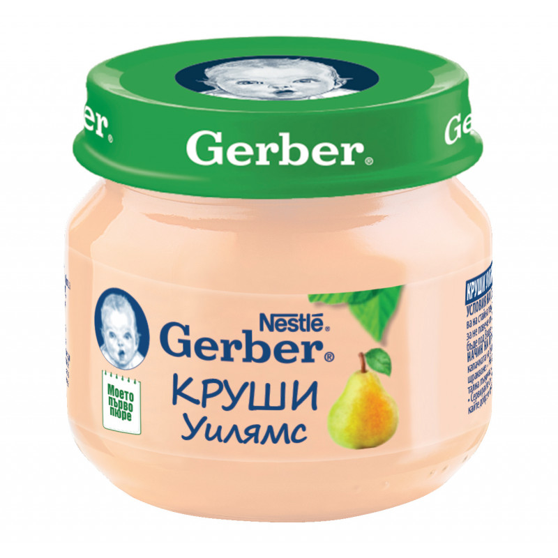 Πουρές αχλάδι Gerber, 6+ μήνες, βάζο 80 g.  73007