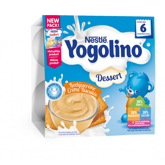 Yogolino Επιδόρπιο Γάλακτος Μπισκότο- Nestle, 6+ μηνών, 4 x 100 γρ. Nestle 73183 